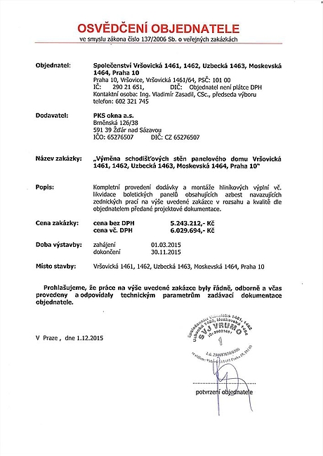 SVJ VRUMO, Praha 10 (2015)